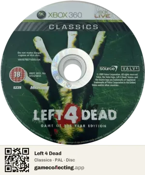 Left 4 Dead Xbox 360, PAL disc