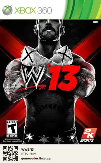 WWE '13 Xbox 360, NTSC box front