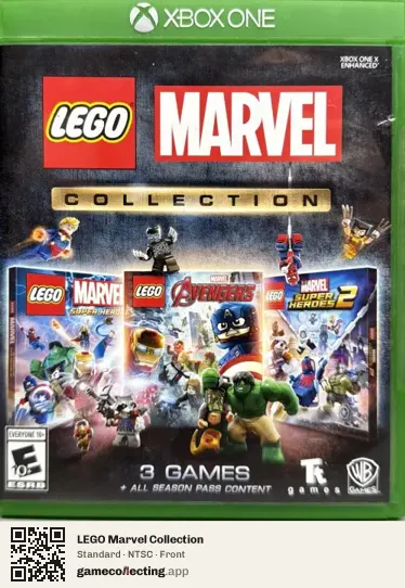 LEGO Marvel Collection Xbox One, NTSC box front