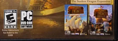Anno 1701, the ESRB box on its front