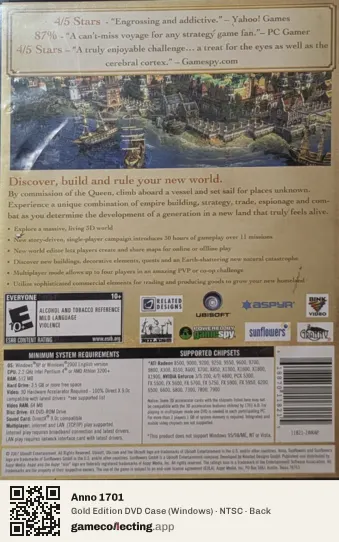 Anno 1701 Computer, NTSC box back