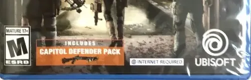 Tom Clancy's The Division 2, the ESRB box on its front