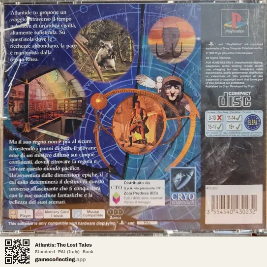 Atlantis: The Lost Tales PlayStation, Italy box back