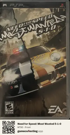 Need for Speed: Most Wanted 5-1-0 PlayStation Portable, NTSC box front