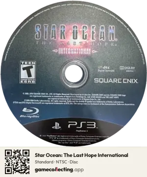 Star Ocean: The Last Hope International PlayStation 3, NTSC disc