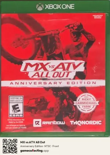 MX vs ATV All Out Xbox One, NTSC box front