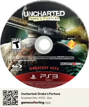 Uncharted: Drake's Fortune PlayStation 3, NTSC disc