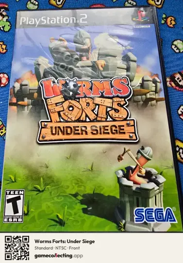 Worms Forts: Under Siege PlayStation 2, NTSC box front
