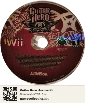 Guitar Hero: Aerosmith Nintendo Wii, NTSC disc
