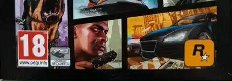 Grand Theft Auto V, the PEGI square on its front