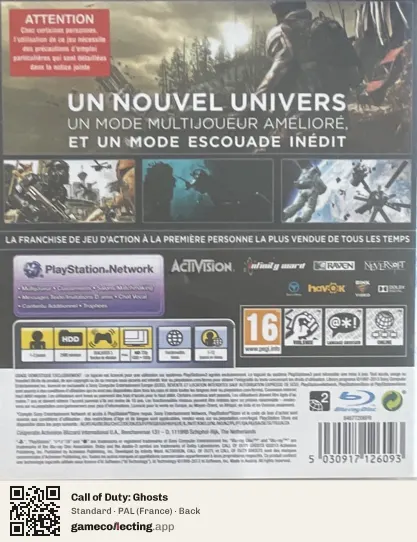 Call of Duty: Ghosts PlayStation 3, France box back
