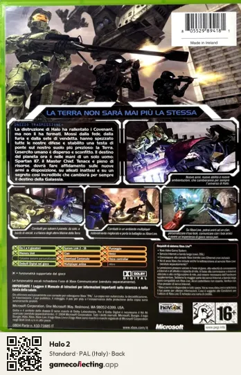 Halo 2 Xbox, Italy box back