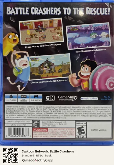 Cartoon Network: Battle Crashers PlayStation 4, NTSC box back