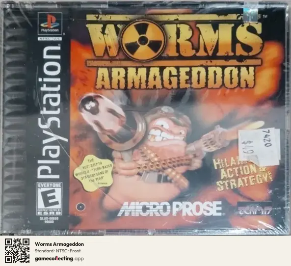 Worms Armageddon PlayStation, NTSC box front