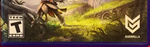 Horizon Zero Dawn, the ESRB box on its front