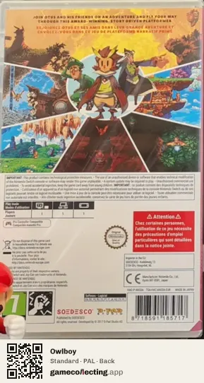 Owlboy Nintendo Switch, PAL box back