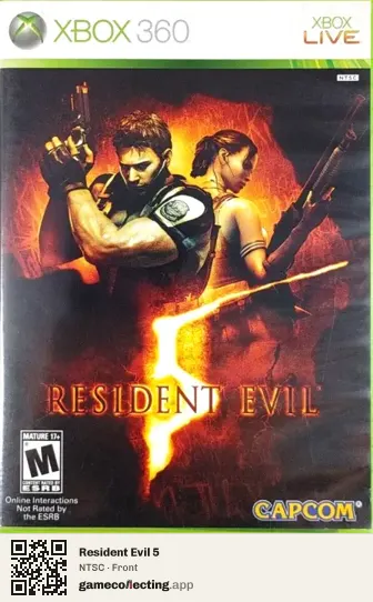 Resident Evil 5 Xbox 360, NTSC box front