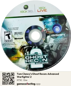 Tom Clancy's Ghost Recon: Advanced Warfighter 2 Xbox 360, NTSC disc