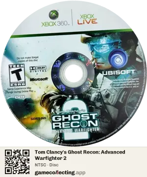 Tom Clancy's Ghost Recon: Advanced Warfighter 2 Xbox 360, NTSC disc
