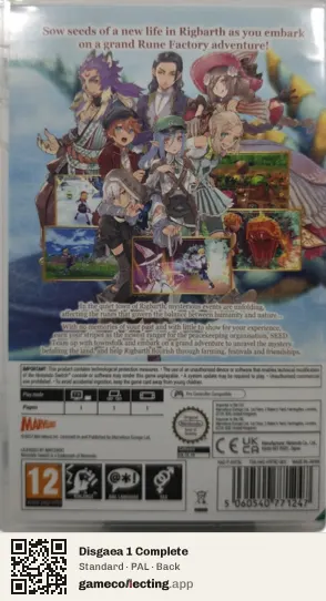 Disgaea 1 Complete Nintendo Switch, PAL box back