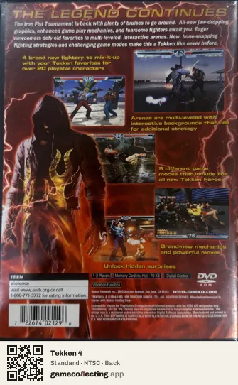 Tekken 4 PlayStation 2, NTSC box back