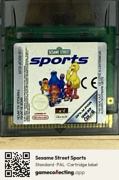 Sesame Street Sports Game Boy Color, PAL cartridge label