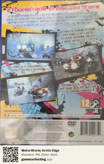 MotorStorm: Arctic Edge PlayStation 2, Italy box back