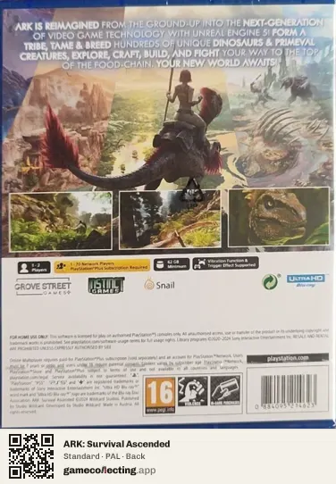 ARK: Survival Ascended PlayStation 5, PAL box back