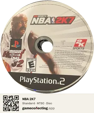 NBA 2K7 PlayStation 2, NTSC disc