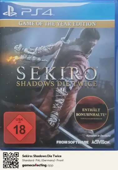 Sekiro: Shadows Die Twice PlayStation 4, Germany box front