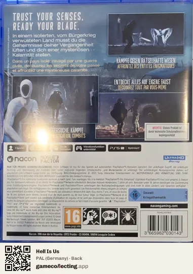 Hell Is Us PlayStation 5, Germany box back