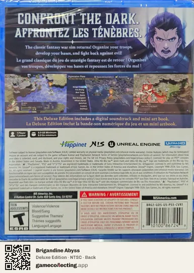 Brigandine Abyss PlayStation 5, NTSC box back