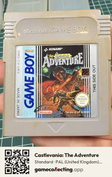 Castlevania: The Adventure Game Boy, PAL cartridge label