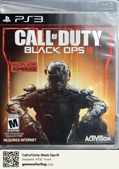 Call of Duty: Black Ops III PlayStation 3, NTSC box front