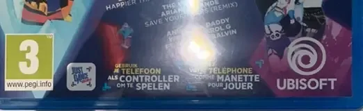 Just Dance 2022, the PEGI square on its front