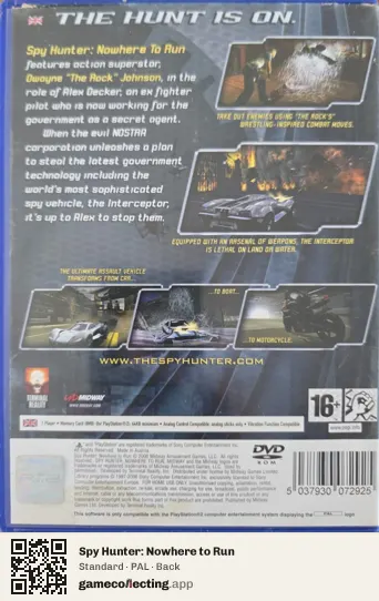 Spy Hunter: Nowhere to Run PlayStation 2, PAL box back
