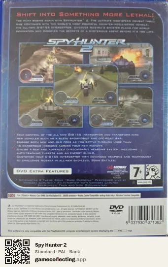Spy Hunter 2 PlayStation 2, PAL box back