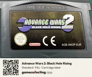 Advance Wars 2: Black Hole Rising Game Boy Advance, PAL cartridge label