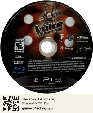 The Voice: I Want You PlayStation 3, NTSC disc