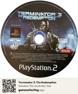 Terminator 3: The Redemption PlayStation 2, PAL disc