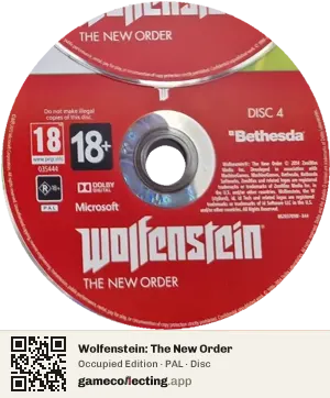 Wolfenstein: The New Order Xbox 360, PAL disc