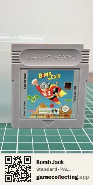 Bomb Jack Game Boy, PAL cartridge label