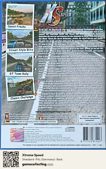 Xtreme Speed PlayStation 2, Germany box back