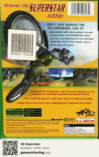 SX Superstar Xbox, NTSC box back