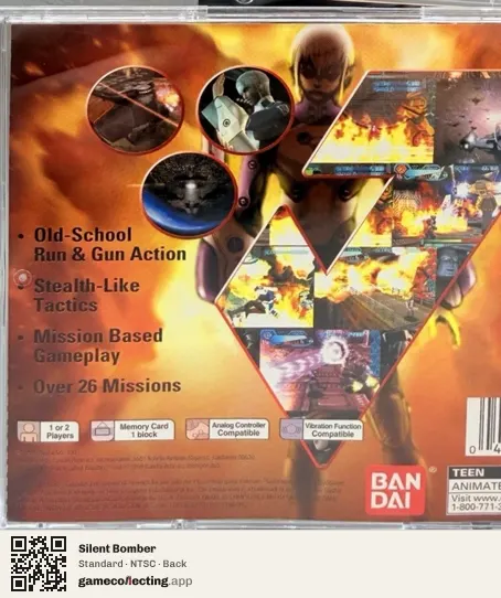 Silent Bomber PlayStation, NTSC box back