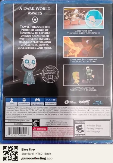 Blue Fire PlayStation 4, NTSC box back