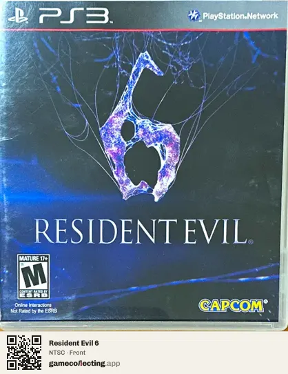 Resident Evil 6 PlayStation 3, NTSC box front