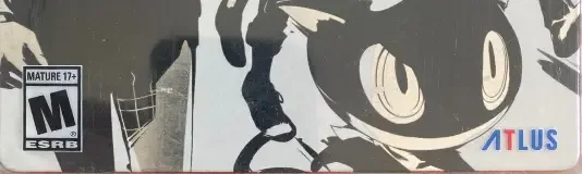 Persona 5, the ESRB box on its front