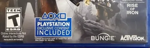 Destiny, the ESRB box on its front