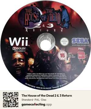 The House of the Dead 2 & 3 Return Nintendo Wii, PAL disc